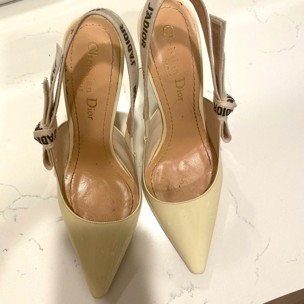 J’adior white heels slingback heels pump